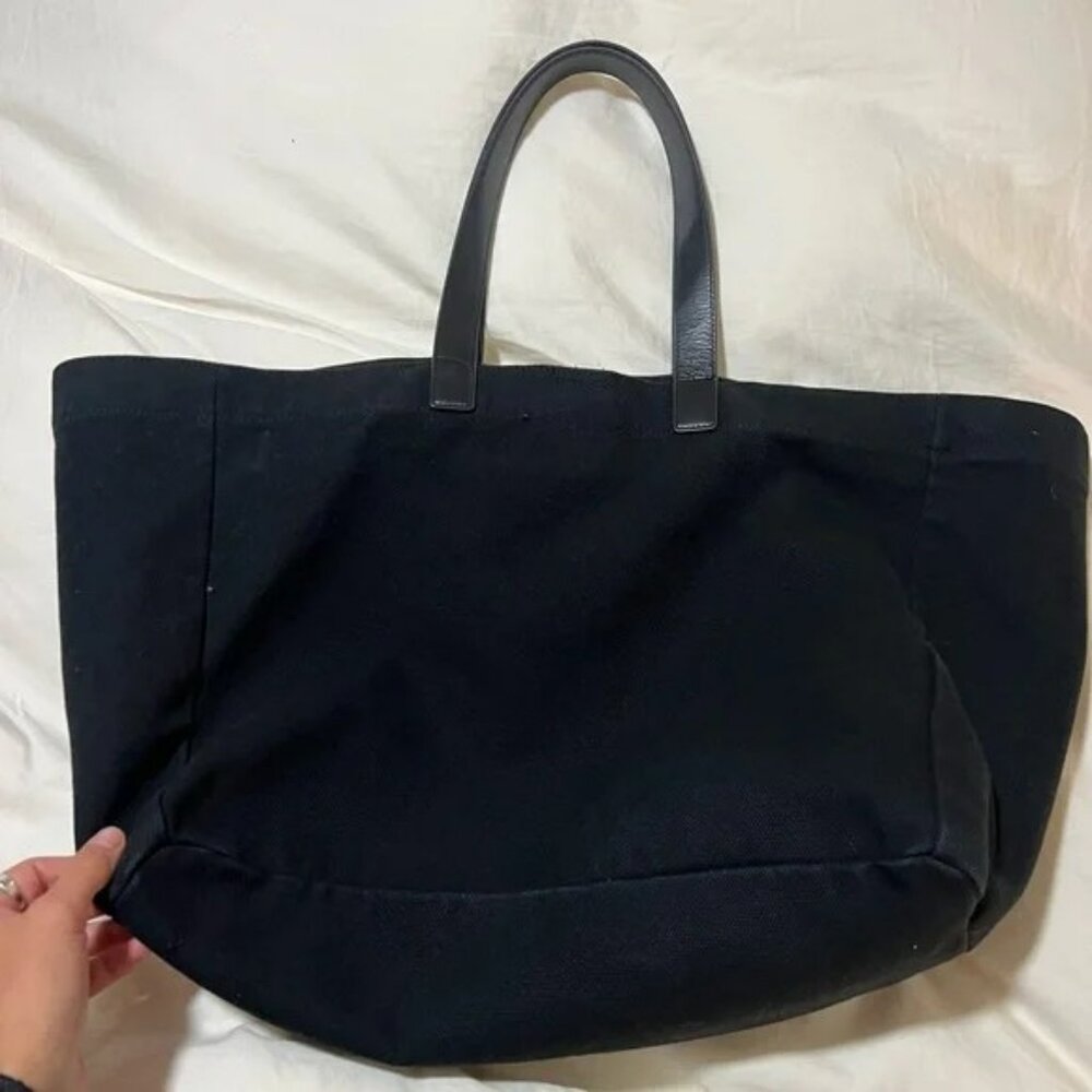 Anine Bing canvas RIO tote large black with leather handles - Picture 3 of 7